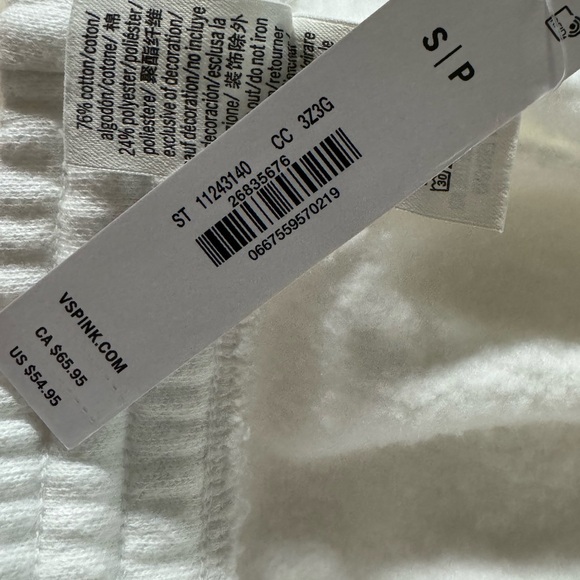 VICTORIA’S SECRET • PINK Ivy-Fleece Wide-Leg Sweatpants Optic White - Picture 6 of 6